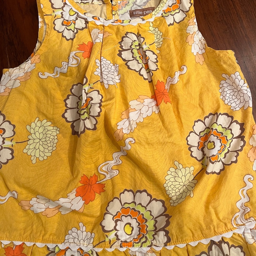 Little pea girls 6 years yellow floral dress
